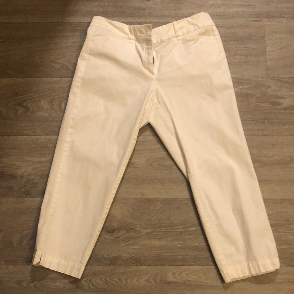 Ann Taylor Loft white crop pants
